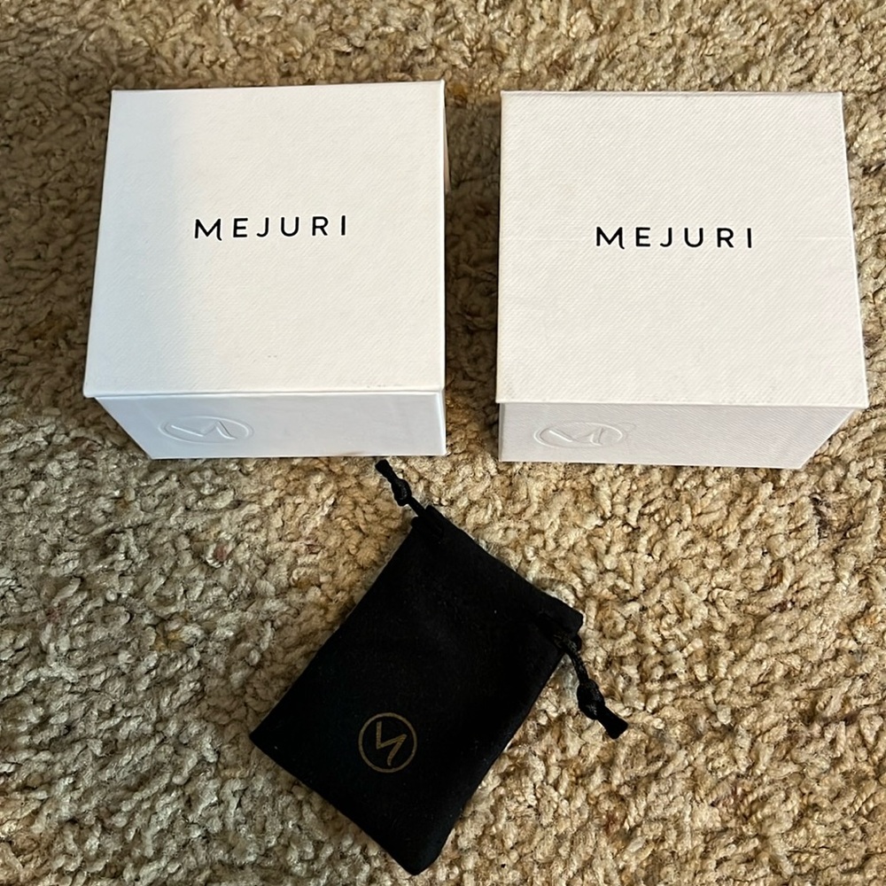Mejuri gift box and gift bag bundle for necklace earrings ring bracelet
